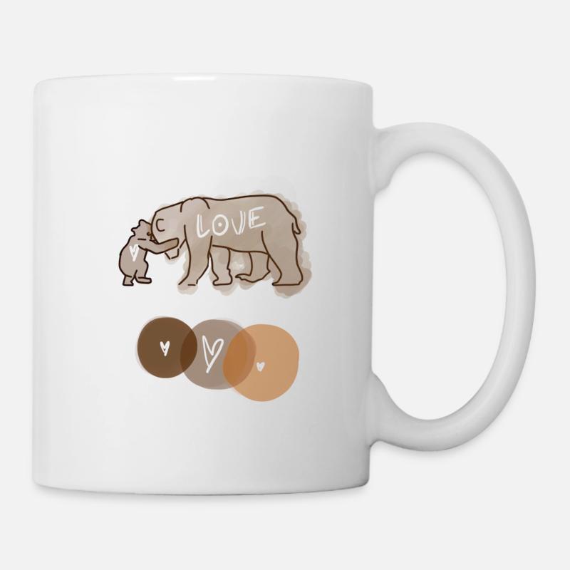 AMOUR, AMOUR, OURS AMOUR, MAMAN, BÉBÉ, OURS, AMOUR - Mug blanc - blanc
