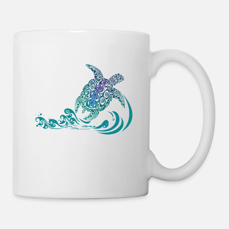 tortue de mer - Mug blanc - blanc