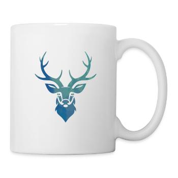 Bois de cerf chasseur de forêt tête de cerf bois de cerf - Mug blanc - blanc - Droite