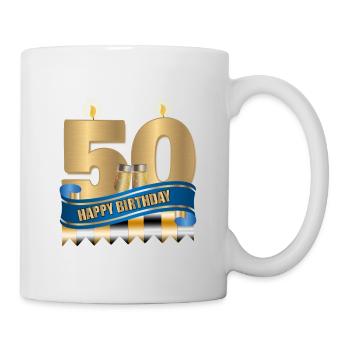 50. Geburtstag - Tasse - Weiß - Rechts