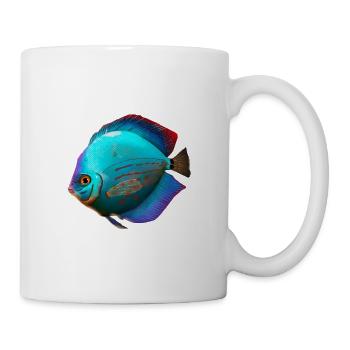 Diskusfisch Buntbarsch Aquarianer Aquaristik Fisch - Tasse - Weiß - Rechts