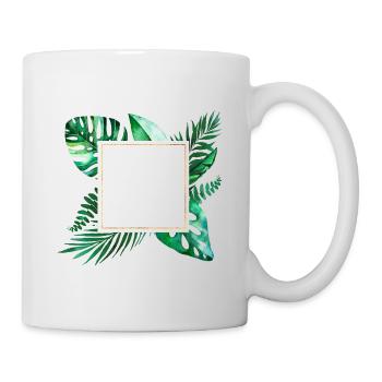 Tropisch Grün personalisierbar - Tasse - Weiß - Rechts
