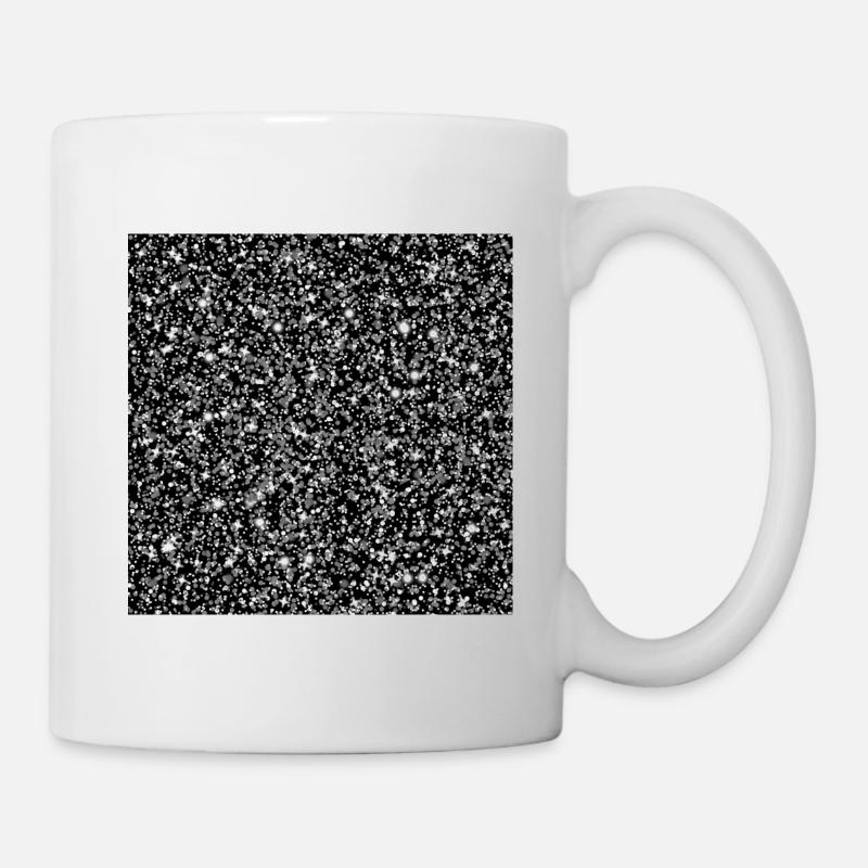 Falscher Silber Glitzer Hintergrund - Tasse - Weiß