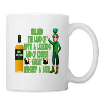 Irlande Le pays des légendes mythe Whiskey & Bière - Mug blanc - blanc - Droite