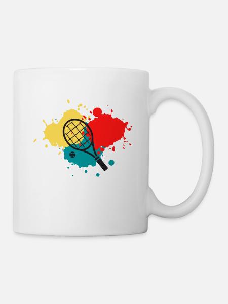 Tennis Tennis Tennis Raquette - Mug blanc - blanc