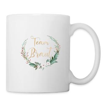 Équipe Bride cercle fleurs feuilles personnalisable - Mug blanc - blanc - Droite