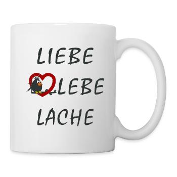 Liebe Lebe Lache - Tasse - Weiß - Rechts
