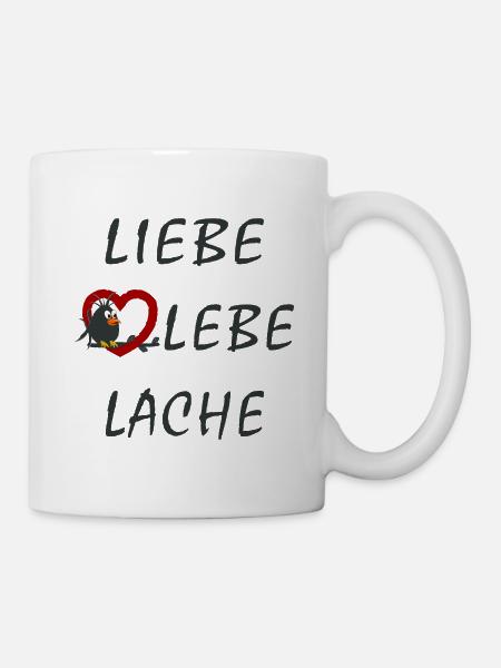 Liebe Lebe Lache - Tasse - Weiß