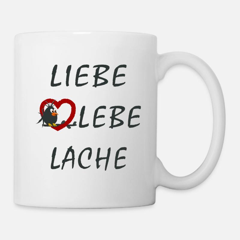 Liebe Lebe Lache - Tasse - Weiß