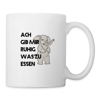 Elefant mit Hunger - Tasse - Weiß - Rechts