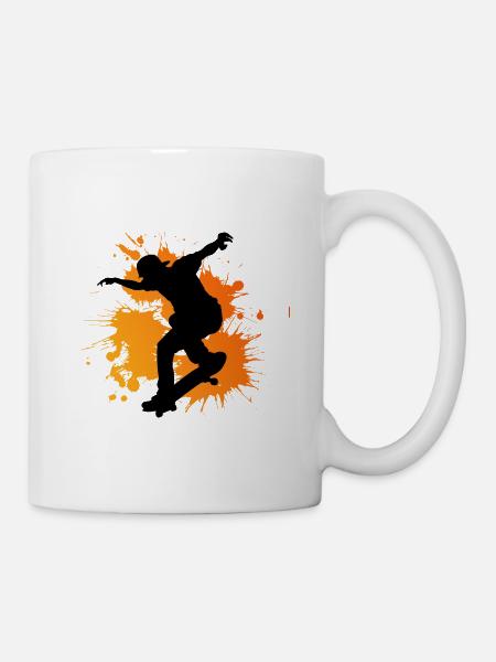 Skateboard Freestyle - Tasse - Weiß