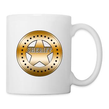 Bouclier d’insigne de shérif - Mug blanc - blanc - Droite