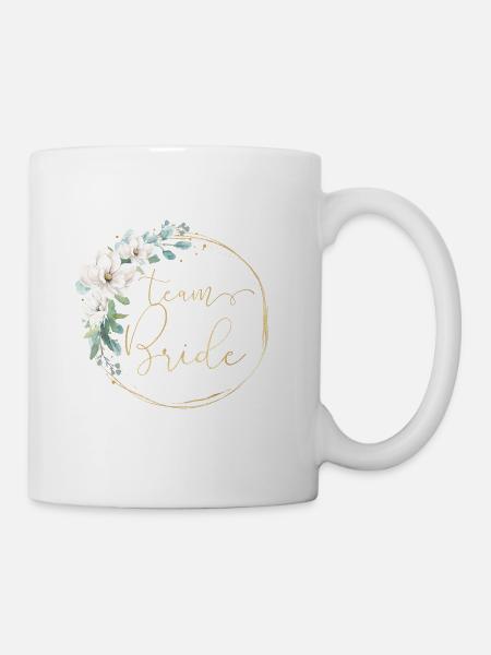 Blumen Kranz Team Bride 2 - Tasse - Weiß