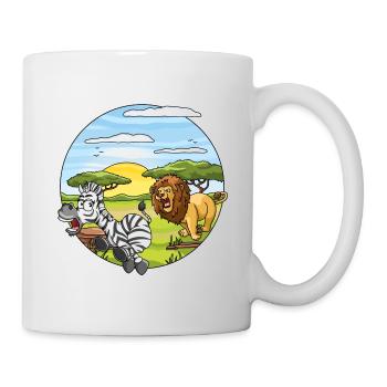 Zebra fu vant devant Lion savane Afrique - Mug blanc - blanc - Droite