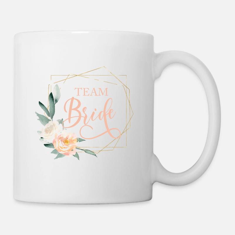 Geometrik Blumen Team Bride personalisierbar - Tasse - Weiß