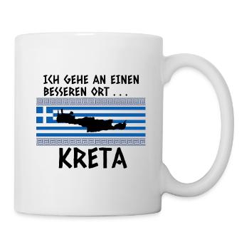 Kreta Spruch Griechenland Urlaub - Tasse - Weiß - Rechts