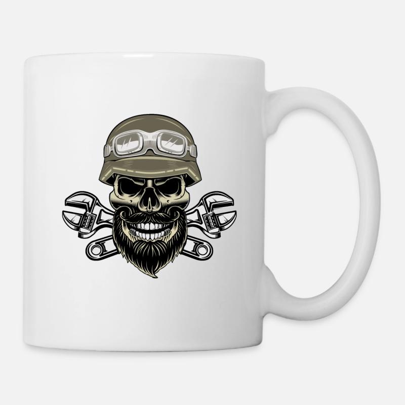 Moto Bart crâne - Mug blanc - blanc