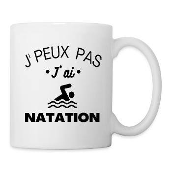 T shirt natation j peux pas natation humour cadeau - Mug blanc - blanc - Droite