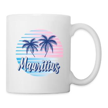 Mauritius bunte Retro Sommer Strand Design - Tasse - Weiß - Rechts