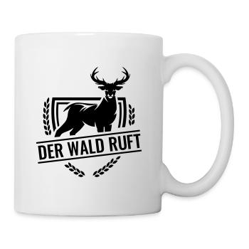 Wald ruft Natur Wandern Erholung Wildnis Hirsch - Tasse - Weiß - Rechts