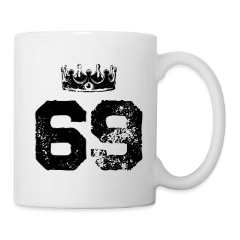 69 Zahl Krone - Tasse - Weiß - Rechts