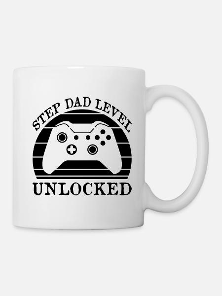 Step Dad Niveau Unlocked - Mug blanc - blanc