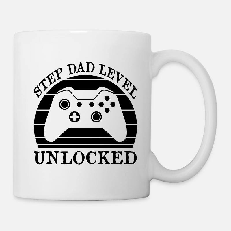 Step Dad Niveau Unlocked - Mug blanc - blanc