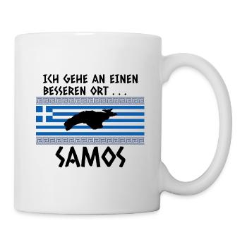 Samos Spruch Griechenland Urlaub - Tasse - Weiß - Rechts