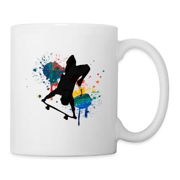 Skateboard Freestyle - Mug blanc - blanc - Droite