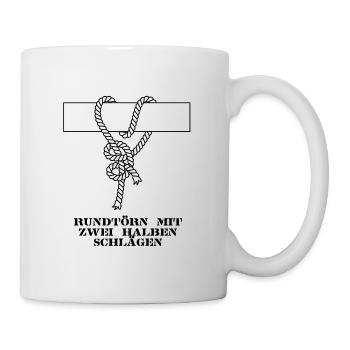 Seemannsknoten Rundtörn mit zwei halben Schlägen - Tasse - Weiß - Rechts