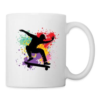 Skateboard Freestyle - Mug blanc - blanc - Droite