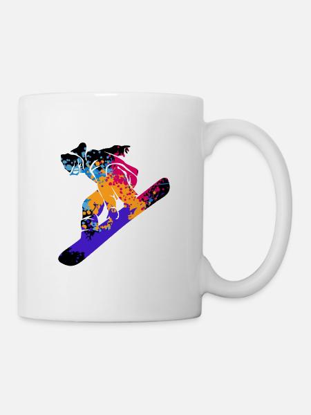 Snowboard - Tasse - Weiß