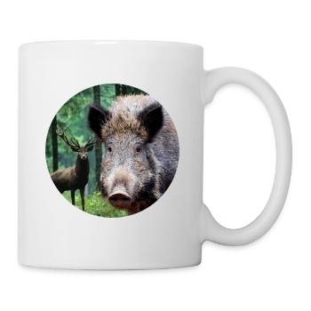 Hunting Hunter Wild Boar DEer Hunting - Mug - white - Right