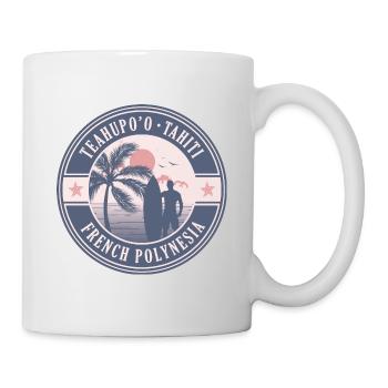 Teahupo'o Tahiti Französisch Polynesien Vintage Surfen - Tasse - Weiß - Rechts