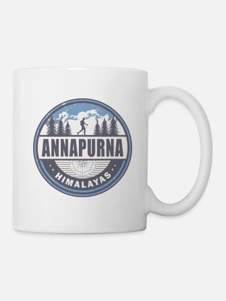 Annapurna Himalaya Népal Vintage Hiking Design - Mug blanc - blanc