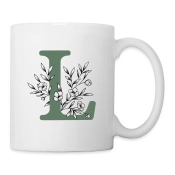 Lettre prénom « L » kaki - Mug blanc - blanc - Droite