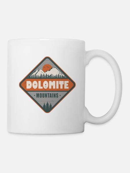 Dolomite Mountains Italy Vintage Hiking Design - Mug - white