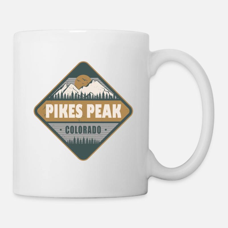 Pikes Peak Colorado US Vintage Hiking Design - Mug - white