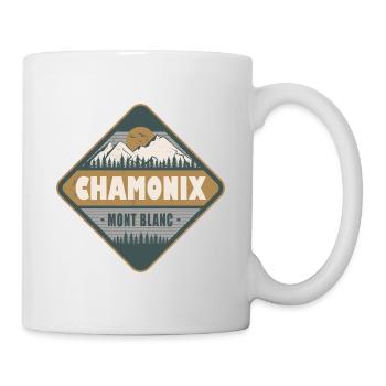 Chamonix Mont Blanc France Vintage Hiking Design - Mug - white - Right