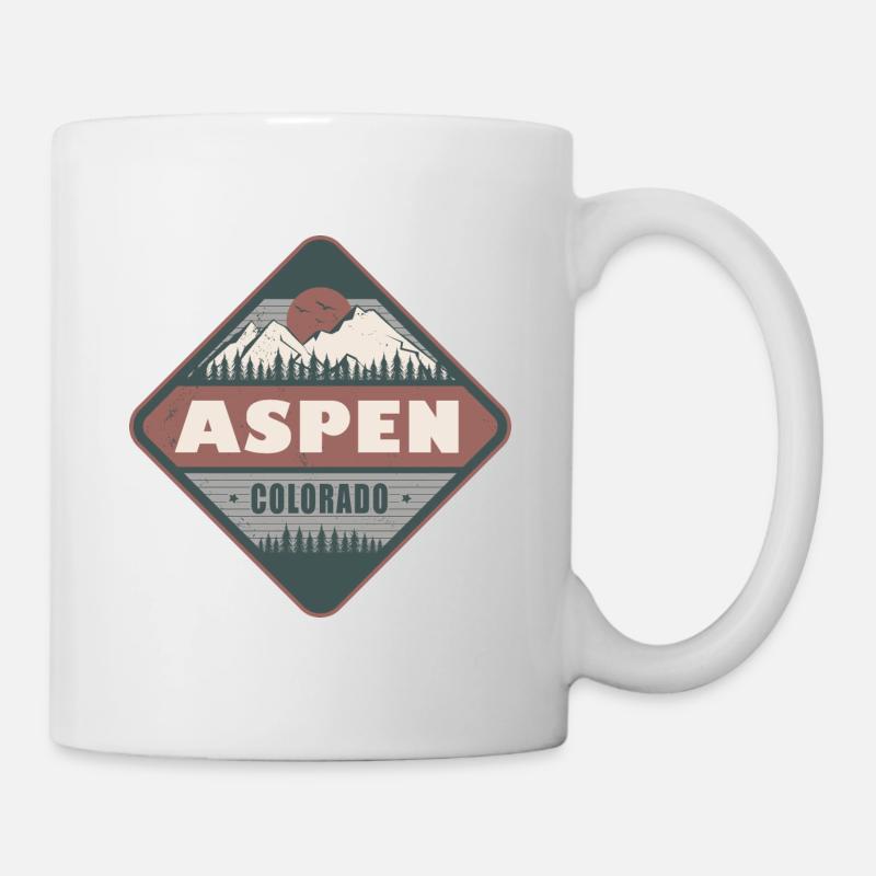 Aspen Colorado Vintage Hiking Design - Mug blanc - blanc