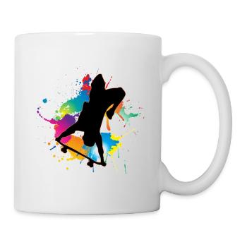 Skateboard Freestyle - Mug blanc - blanc - Droite
