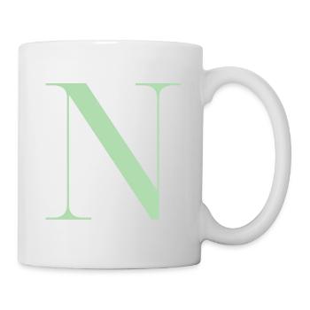 Buchstabe N Grün - Tasse - Weiß - Rechts