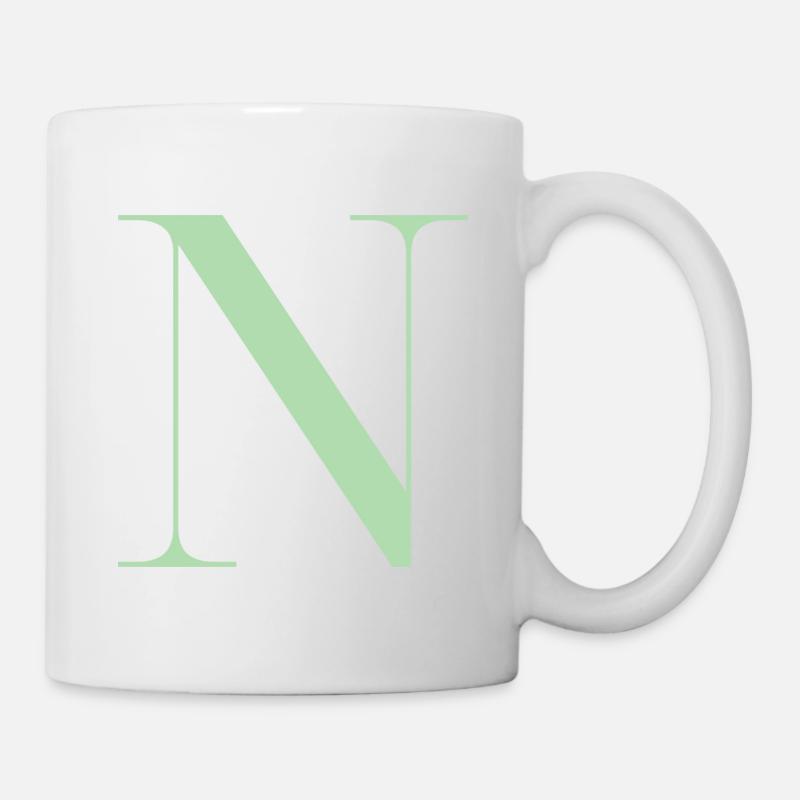 Buchstabe N Grün - Tasse - Weiß