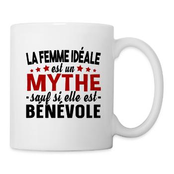 Bénévole Bénévolat Femme Cadeau Humour Humanitaire - Mug blanc - blanc - Droite