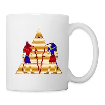 Ägyptische Götter alte Pyramide - Tasse - Weiß - Rechts