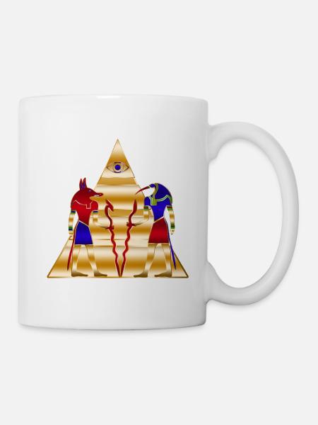 Ägyptische Götter alte Pyramide - Tasse - Weiß