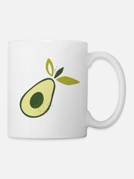 Avocado. Bio print. Vegan print. Food print. - Tasse - Weiß