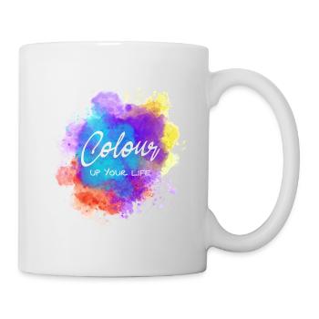 Aquarell Fleck Farbe | Spruch - Tasse - Weiß - Rechts