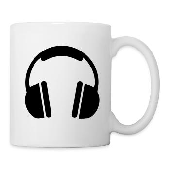 Kopfhörer Symbol - Tasse - Weiß - Rechts