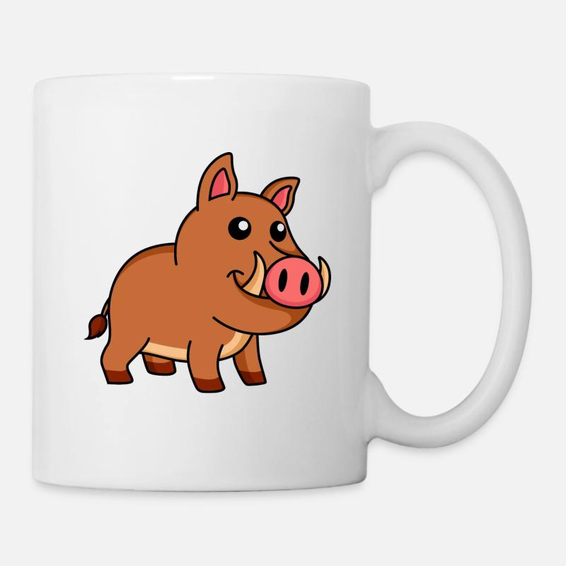 Wildschwein Comic Tier - Tasse - Weiß